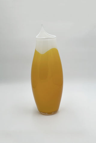 Jackknife Vase Yellow/White (Wide Opening)