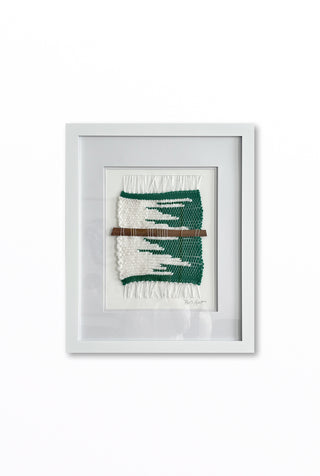 Emerald, White & Walnut Veneer Large Weaving