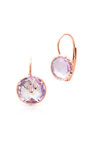 Rose Gold Amethyst Earrings