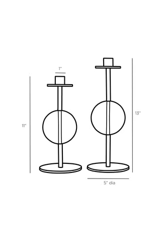 Champagne Crystal Taper Holders, Set of 2