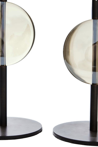 Champagne Crystal Taper Holders, Set of 2
