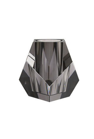 Faceted Smoke Crystal Vase